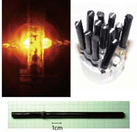 【Single crystal of high-Tc superconductor】 Large volume of high-quality singcle crysalta is grown by a floating-zone traveling-solvent method.