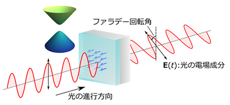 トポロジカル絶縁体における量子化偏光回転の概念図