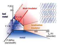 強相関電子系有機伝導体κ-(BEDT-TTF)2Cu[N(CN)2]Y (Y=Br, Cl)の結晶構造と金属-モット絶縁体転移近傍の電子相図
