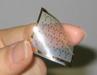 Carbon nanotube transistor printed  by ink-jet process on plastic substrate.