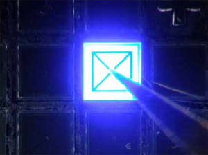 Light emission from a fabricated vertical LED chip